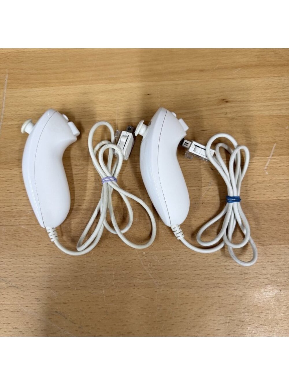 Nintendo Wii Nunchuk Controllers Lot of 2 White RVL-004 OEM Official Tested Work